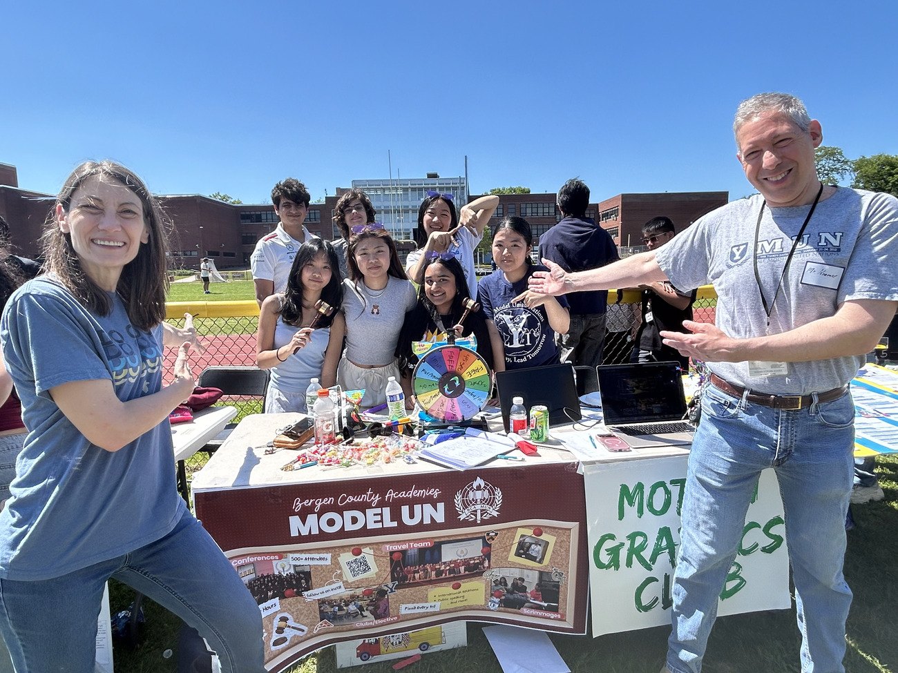 The Bergen County Academies Model UN club at their picnic stand
