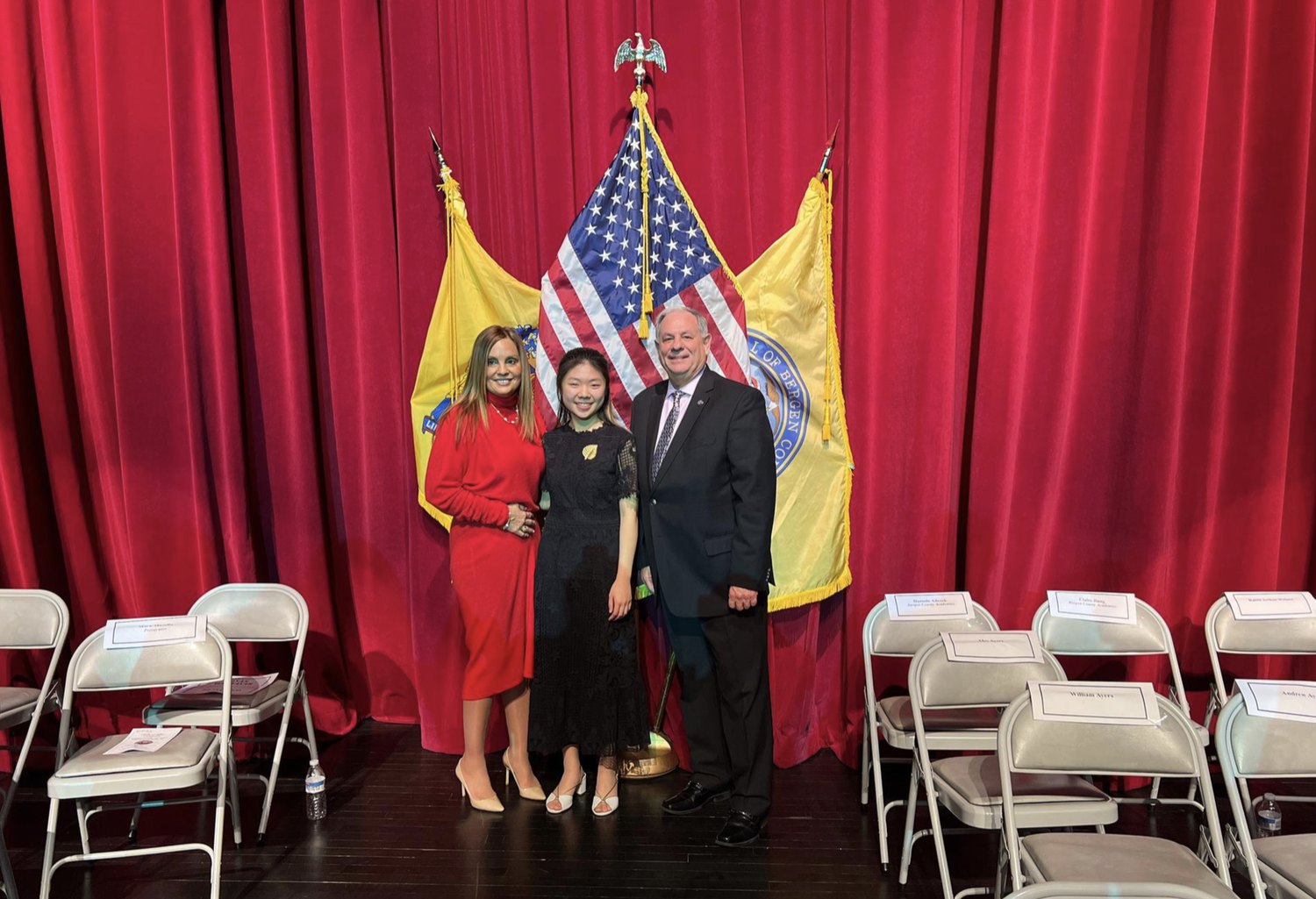 Claire Jiang at the Bergen County swearing-in ceremony
